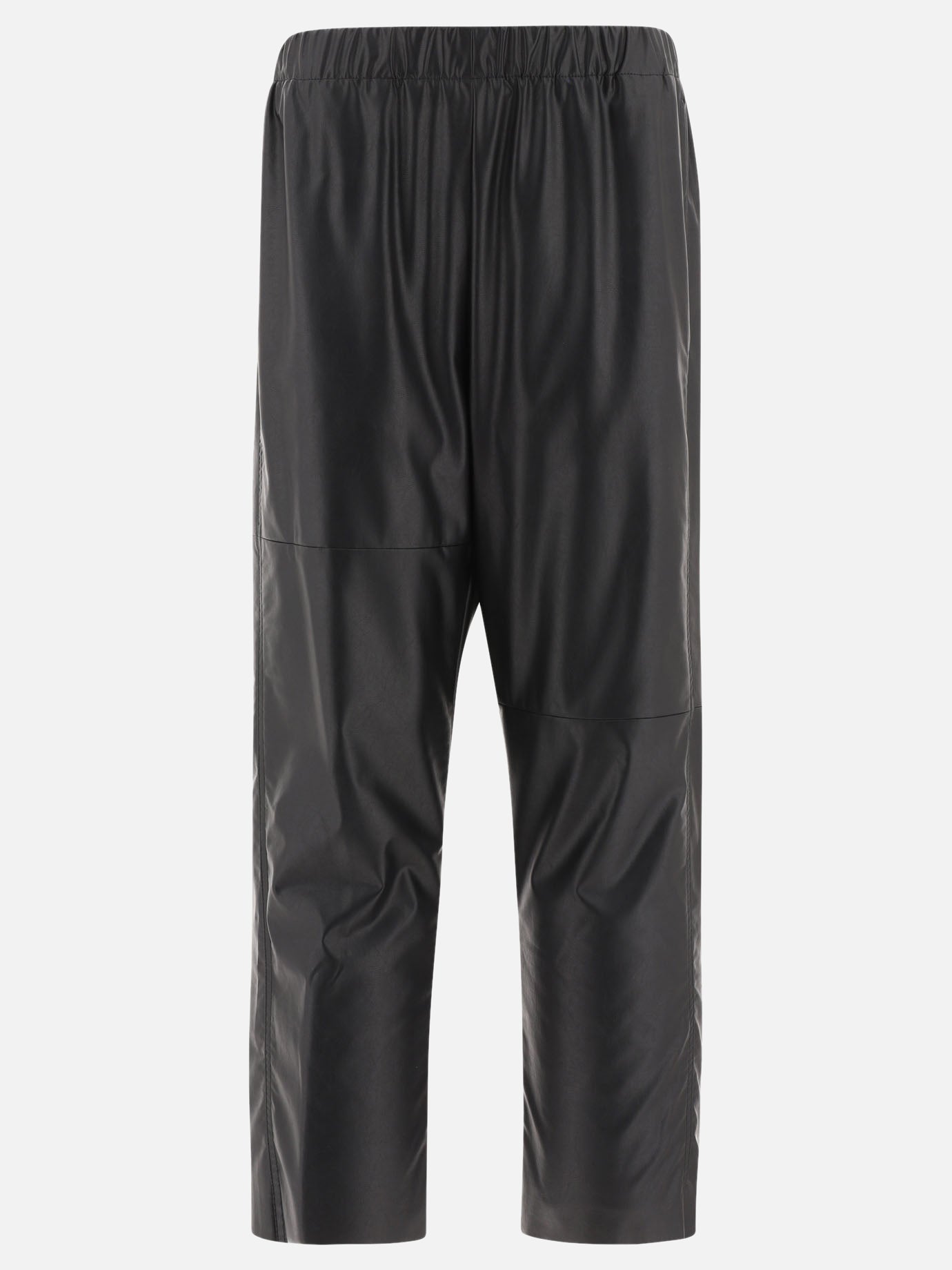 Stretch faux leather trousers