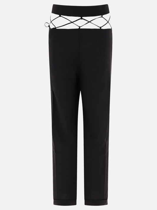 Tailored trousers with laced waistband