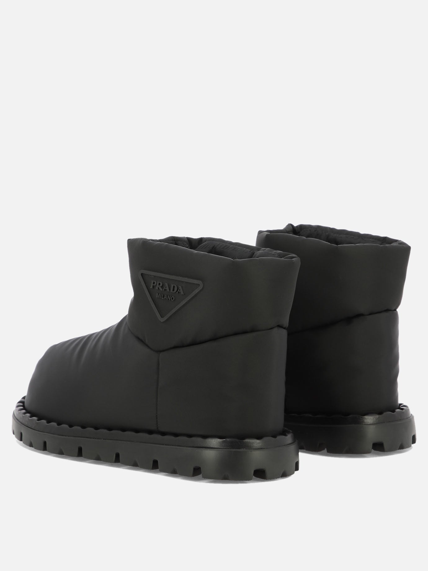 Quilted nylon ankle boots